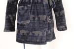 Printed Womens Full Length Hooded Bathrobe Ladies Thick Fluffy Dressing Gown