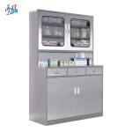 Clinic Stainless Steel Medical Instrument Case Medicine Drug Cabinet For