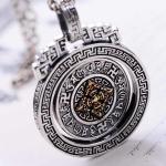 Sterling 925 Silver Vintage Buddhism Blessings Charm Pendant Necklace for Women