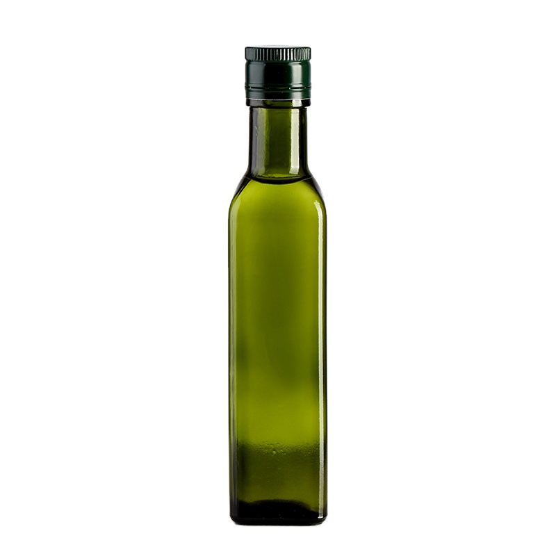 Customer's Choice 500ml Cylindrical Green Condiment Glass Bottles for Olive Oil 250ml