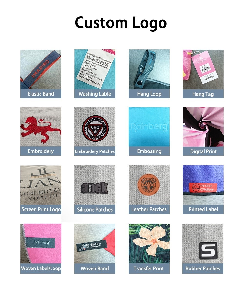 Color Stripe Microfiber Quick Drying Beach Towel Custom Logo