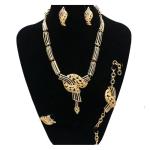 Necklace jewelry african beads earrings wedding golden jewelry ring golden