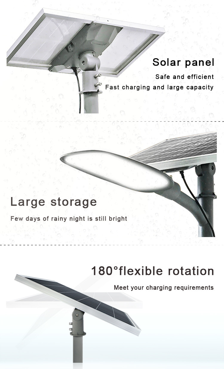 5050 SMD LED High Power Solar Street Light Aluminum 150w Ip67