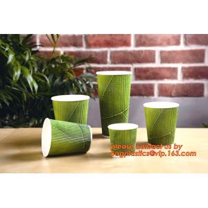 12oz double wall disposable custom printed ripple paper cup, paper tea cups
