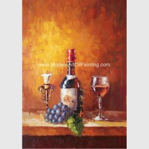 China Small Abstract Still Life palette knife art Wine Bottle Fruit Customized size Color factory