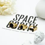 Black Stone Diamond 925 Silver Gold Plated Ring Round Hoop 17mm For Girls