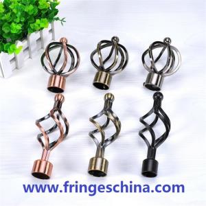 China Classical delicate iron curtain rod finials for home decoration on sale