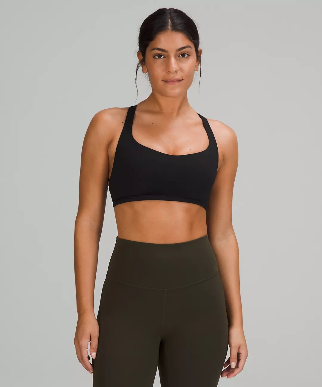 Workout High Impact Sports Bra With Adjustable Straps Cross Back