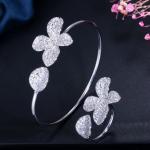 Fashion Flower Bracelet Shining CZ Crystal Bracelet CZ Bracelets Woman Bangle