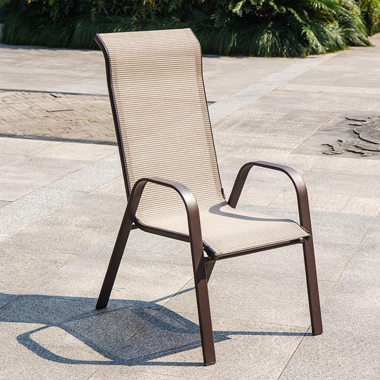 Leisure Outdoor Furniture Metal Teslin Mesh Armchair for Garden Balcony Patio Coffee