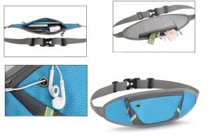 China Nylon Material Sport Waist Bag With Headphone Cable Through Hole factory