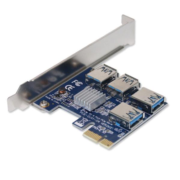 China 60cm USB 3.0 Cable PCI E Expansion Card 3x FP Solid Capacitors Gold Plated Contacts factory
