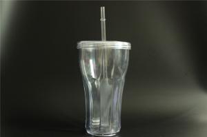 China 550ml tumbler with straw/double wall tumbler factory