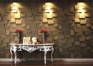 China Colored Fireproof Bamboo Fiber 3D Wood Wall Panel For Interior factory
