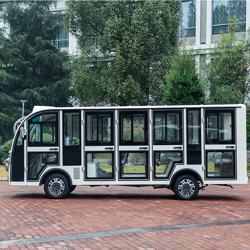 New Design Enclosed Style Electric School Bus 14 Persons 72v Ac System Electric Car Tour For Amusement Park