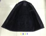 6693 Men's black pu fashion long jacket coat stock