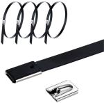 SS304 Zip Cable Tie PVC Coated 9mmx300mm Ball Lock Uncoated Ties