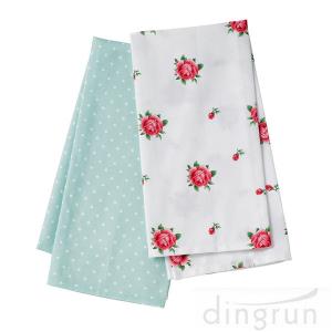 China 100 Cotton Woven Kitchen Towels Flower Design Fast Dry Environment Friendly factory