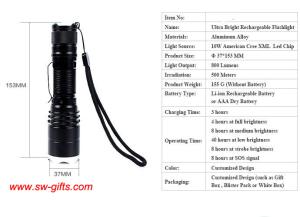 China Wholesale Aluminum Zoomable Micro USB Rechargeable Best Led Flashlight Torch Light factory