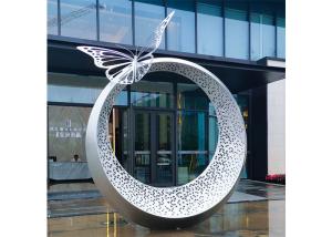 China Outdoor Decoration Stainless Steel Butterfly Sculpture Large With Light factory
