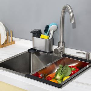 China Kitchen Sink Tidy Caddy Sink Organizer With Sponge Holder Stainless Steel factory