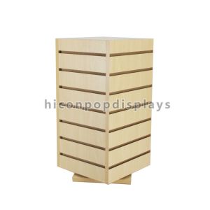 Desktop Wood Slatwall Display Stands , Rotating Slatwall Display Tower Without