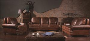China Wooden Legs 100 Genuine Soft Grain Leather Sofa High Density Foam Multi - Size Choice factory