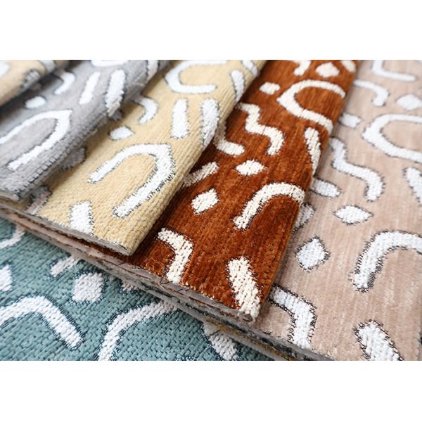 Two-tone Curved Graffiti Texture Woven Jacquard Chenille For Sofa