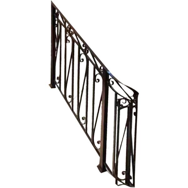 Modern Hotel Aluminium Glass Stair Handrail Wrought Iron Railings For Outside