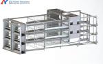 Custom H Type Broiler Rearing Cage , Full Automatic Broiler Cage System