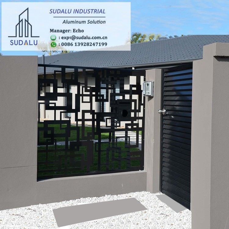 SUDALU Laser Cut Powder Coated Aluminum Exterior Villa Fence and Gate Panel