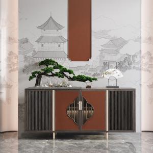 China Hotel Solid Wood Deluxe Sideboard Customised Sideboard Storage Cabinet factory