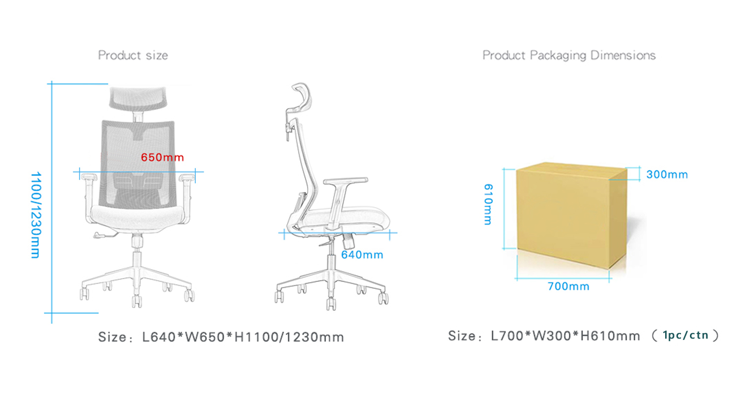 Backrest Adjustable M890A Gray Mesh Office Executive Chair 2D Armrest BIFMA Standard