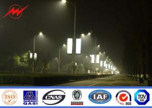 China 10m Single Arm Square Parking Lot Flood Light Pole Toll - Station LED Light Pole factory
