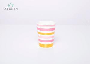 China Party / Wedding Decorative Paper Cups , Paper Takeaway Cups Metallic Gold Stamping factory