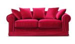 American style red Linen fabric upholstery classic 3-seater sofa,lounge chair