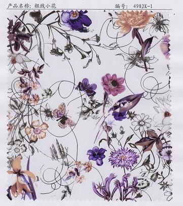 Transfer foil for leather Flower design transfer film for pvc leather 4982k Hot