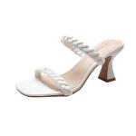 2035-2 Fashion Open-Toed Sandals With A Thin Strip, Sexy High Heels, Thick Heels