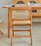 Home Furniture Lacquered Finish Solid Wood Dining Chair With Cushion And Natural