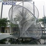 Outdoor large art geometric circular tube splicing design stainless steel