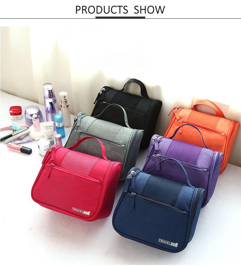 Women Waterproof Oxford Hanging Cosmetic Bag For Travel