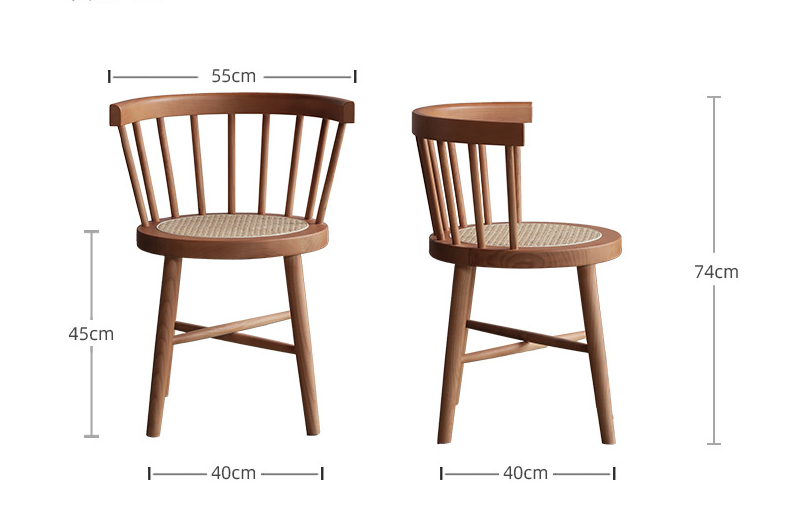 Solid Wood Dining Chair Nordic Good Design Antique Restaurant Furniture with Contemporary Style in 55cm*40cm*74cm