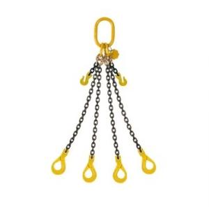 China 2t Working Loadlimit Black Finish G80 Double Leg Lifting Sling Chain for Construction factory
