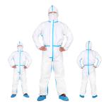 65Gsm Blue Line Microporous Disposable Hooded Coverall Type 4 5 6 For Spray