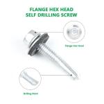 SS410 Flange Hex Head Stainless Steel Self Tapping Drilling Screws With EPDM