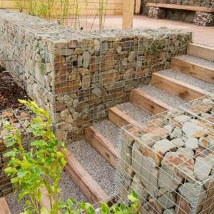 China Welded Gabion Planter Contemporary Garden Art Rust Resistant Modular Design factory
