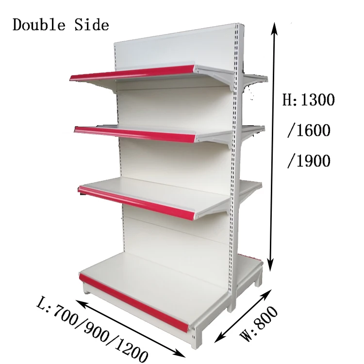 2023 New Shelves China Factory Customized Color Size Steel Double Side Rack for Supermarket Shop Supermarket Equipment