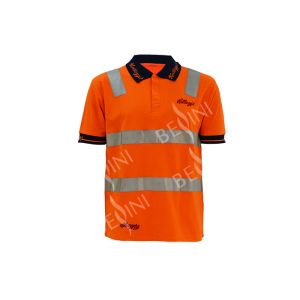Short Sleeve Custom Design Work Shirts , Reflective Polo Shirts No Shrinking