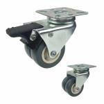 360 Degree Rotating Hole Head Lockable PVC Caster Wheel For Freezer