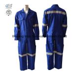 Blue 100% Cotton Twill Flame Resistant Reflective Durable Coverall 320gsm For